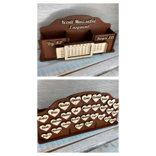 Именной органайзер для учителя с именами учеников - подарок из дерева HWD-OR007