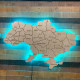Панно из дерева «Карта Украины» с подсветкой LED