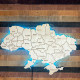 Панно из дерева «Карта Украины» с подсветкой LED