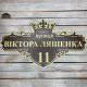 Адресная табличка на дом с номером и названием улицы