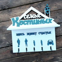Ключниця, вішак для ключів з прізвищем, ключниця в передпокій, декор для дому, подарунок на новосілля HWD-A0175-1