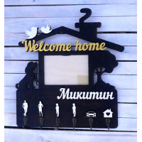 Ключница, вешалка для ключей с фамилией, ключница в прихожую, декор для дома, подарок на новоселье HWD-A0279