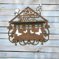 Ключниця, вішак для ключів з прізвищем, ключниця у формі будинку, декор для дому, подарунок на новосілля HWD-A1130