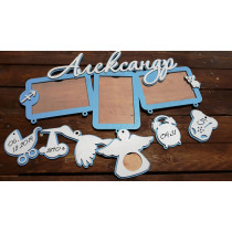 Метрика для новорожденного именная, метрика на 3 фото, метрика знак зодиака hwd-a0194