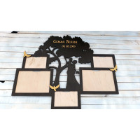 Фоторамка с дерева, фоторамка семейное дерево, подарок на деревянную свадьбу HWD-A0291