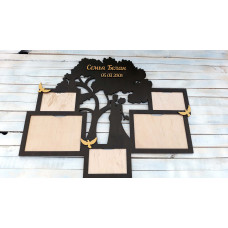 Фоторамка з дерева, сімейне дерево фоторамка, фоторамка дерев'яне весілля HWD-A0291