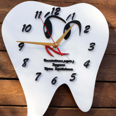 Годинник настінний у формі зуба, годинник для стоматології, годинник в стоматологію HWD-A0159