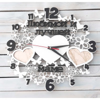 Годинники настінні із дерева, годинники круглі, годинник з фоторамками hwd-A0195