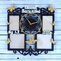 Годинник  настінний з фоторамкою, оригінальний годинник з фоторамкою, подарунок вчителю HWD-A0240