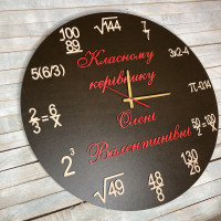Настінний годинник іменний з формулами, подарунок вчителю математики HWD-A0270