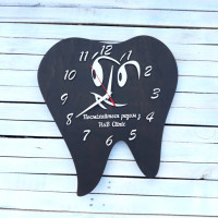 Годинник настінний у формі зуба, годинник для стоматології, годинник в стоматологію HWD-A0679