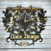 Часы настенные из дерева, подарок на юбилей HWD-A0396
