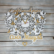 Годинник настінний із дерева, годинник на ювілей весілля Білий hwd-A0396-white