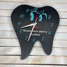 Годинник настінний у формі зуба іменний , годинник для стоматології, годинник в стоматологію HWD-A0398