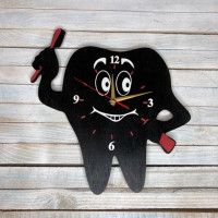 Годинник настінний у формі зуба, годинник для стоматології, годинник в стоматологію HWD-A0449