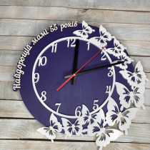 Годинник настінний на ювілей, подарунок на ювілей, подарунок подрузі HWD A0497 Фіолетовий hwd-A0497-purple