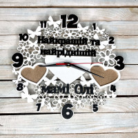 Годинники настінні із дерева, годинники круглі, годинник з фоторамками hwd-A0596