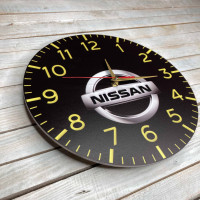 Настенніе часы в подарок автомобилисту, часы с логотипом Nissan , часы настенные  Nissan  HWD-A0633