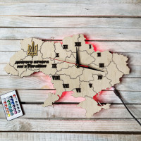 Настінний годинник з підсіткою мапа України, патріотичний годинник, годинник з символікою України HWD-A0583