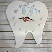 Часы настенные в форме зуба, часы для стоматологии, часы в стоматологию HWD-A1040