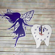 Годинник настінний у формі зуба з феєю, годинник для стоматології, годинник в стоматологію HWD-A1055