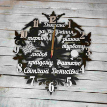 Годинник  настінний, подарунок для вчителя, годинник з побажаннями у подарунок вчителю HWD-A0995