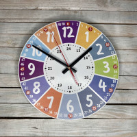 Часы настенные детские, часы в детскую комнату, школьные часы, обучающие часы HWD-A0684