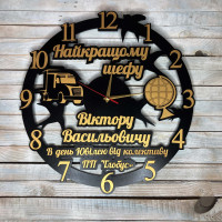 Годинник настінний з дерева, подарунок шефу, подарунок директору, подарунок босу HWD-A0717