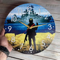 Годинник настінний патріотичний, руский воєний корабль HWD-A0627