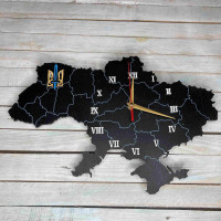 Настінний годинник мапа України, патріотичний годинник, годинник з символікою України HWD-A1045