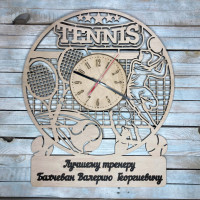 Подарунок тренеру з тенісу , настінний годинник для тренера з великого тенісу HWD-W048