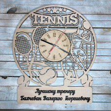 Подарунок тренеру з тенісу , настінний годинник для тренера з великого тенісу HWD-W048