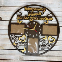 Часы настенные с фоторамками, подарок дедушке, подарок дедушке на юбилей hwd-A0703