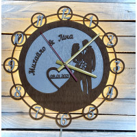 Часы настенные с подсветко, подарок молодым, часы на свадьбу, подарок на юбилей hwd-A0768