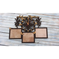 Годинник настінний з фоторамками, подарунок батькам hwd-A0958