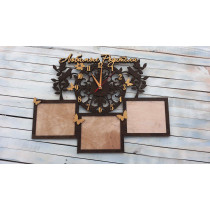 Годинник настінний з фоторамками, подарунок батькам hwd-A0958