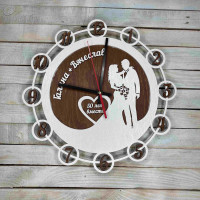 Годинник  настінний, подарунок молодим, годинник на річницю весілля, годинник з іменний, подарунок на ювілей весілля HWD-A1047