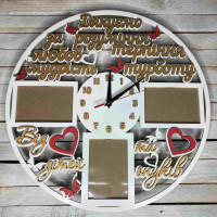 Часы настенные с фоторамками, подарок родителям, подарок бабушке с дедушкой, подарок от детей и внуков hwd-A1087