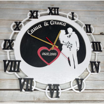 Часы настенные в подарок молодым, часы на свадьбу, часы для юбилея свадьбы HWD-A0626