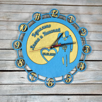 Часы настенные в подарок на юбилей 5 лет, часы на свадьбу, часы для юбилея свадьбы HWD-A0670
