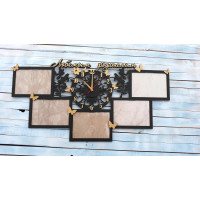 Годинник настінний з фоторамками, подарунок батькам, подарунок на річницю весілля hwd-A0750