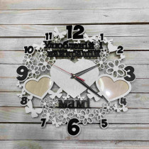 Годинник настінний із дерева, годинник на подарунок мамі hwd-A0980