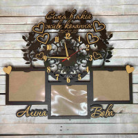 Годинник настінний з фоторамками, універсальний годинник, сімейний годинник HWD-A1092